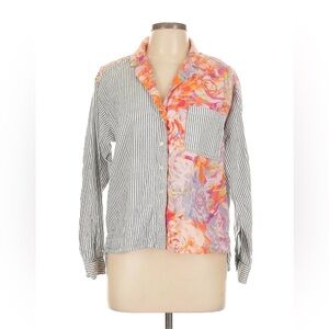 Anthropologie Multicolor Striped and Floral Top